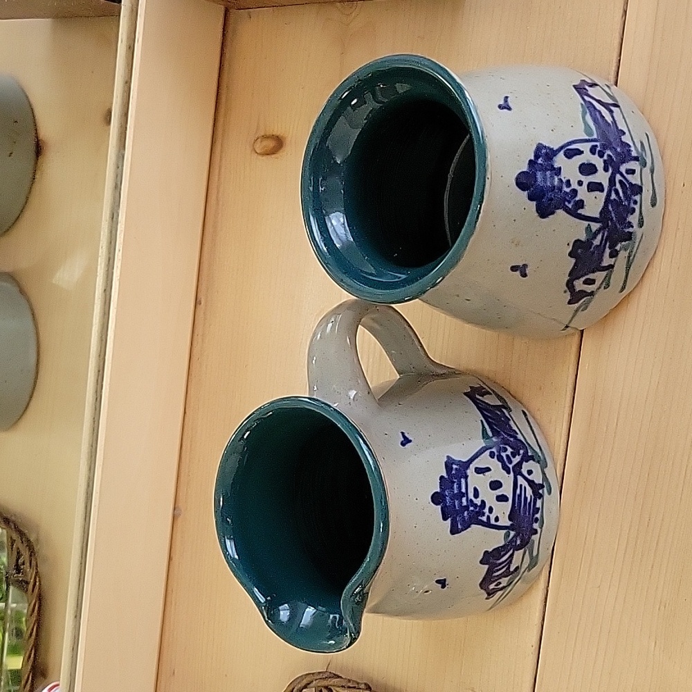 Great Bay Pottery Stoneware Creamer and Sugar Bowl w/Lid
